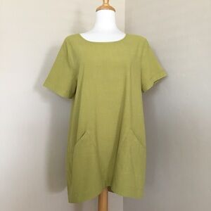 Unbranded Tunic Top Green Linen Blend Size L